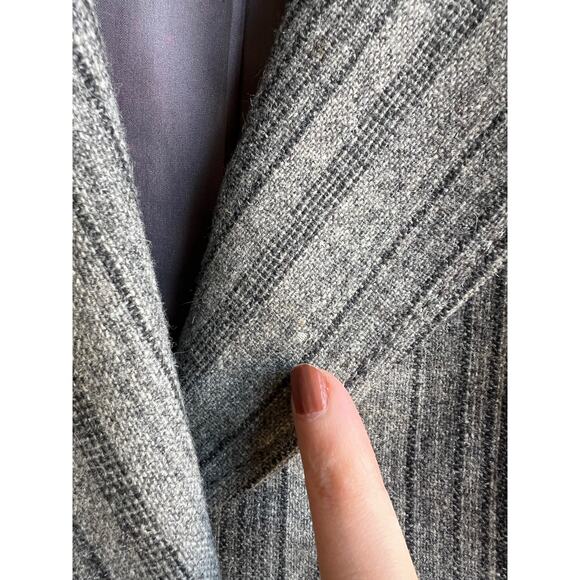 Vintage Grey Wool Striped Blazer - Picture 9 of 10